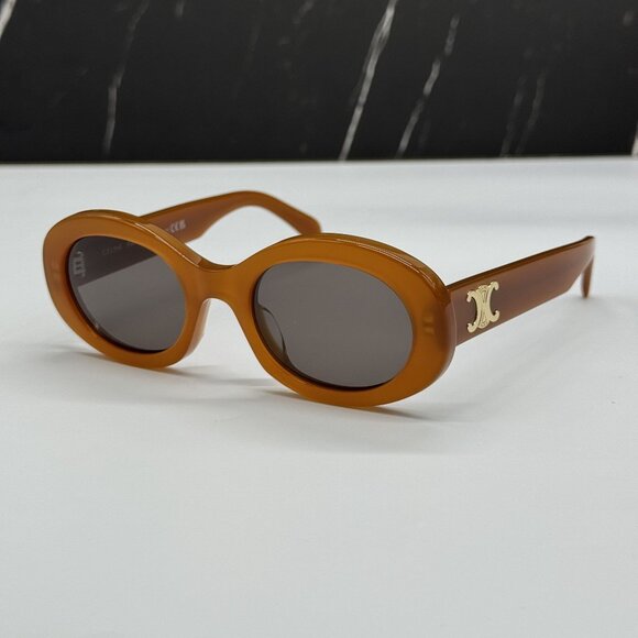 NEW CELINE CL40194U 45A ORANGE WOMEN OVAL SUNGLASSES CELINE - Picture 4 of 10